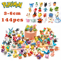 Hot Sale 144pcs Po-kemon Mini Figures Anime Model Dolls Desktop Decor Ornaments Christmas Birthday Collectible Gifts for Kids