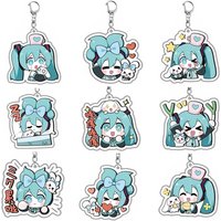 Hatsune Miku Acrylic Keychain Anime Cosplay Accessories Cute Cartoon Keyring Gift