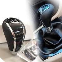 Car Leather 5 Speed Shifter Lever With Gear Knob Manual Transmission Gear Shift Knob M8 M10 M11 M12 Black/Silver Cover