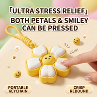 1 Pack 3D Printed Eco-Friendly PLA,Cute Flower Fidget Keychain, Daisy Stress Relief Toy