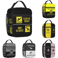 Clear For Takeoff Landing Resuable Lunch Box for Women Aviator Pilot Airplane Thermal Cooler Food Insulated Lunch Bag School