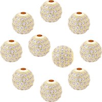 3pcs/lot Fashion Metal Brass Micro Pave Crystal CZ Round Space Loose Beads for Diy Bracelet Accessories Jewellery Making