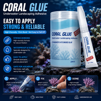 Aquarium Instant Coral Glue 20pcs One Bottle Underwater Coral Adhesive Transparent and Non-Tox Reef Fish Tank