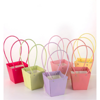 New Colored Waterproof Kraft Paper Handbag Handheld Gift Snack Bouquet Handbags Festival Flower Gift Packaging Handbag New