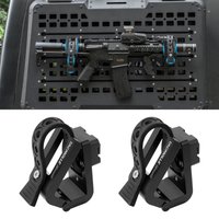 TACMOLLE 2PCS Aluminum Gun Rack Mounts Tactical Rifle Holder for Rigid MOLLE Panels For Truck & SUV Vehicle Storage