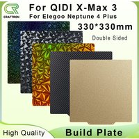 For Elegoo Neptune 4 Plus/3 Plus PEI Build Plate 330x330mm Double Sided Textured PEI Spring Steel Sheet for X5SA Pei 330x330