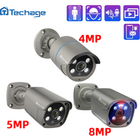 Techage 4MP 5MP 4K Sicherheit Metall POE IP Kamera H.265 Outdoor Zwei-wege Audio Video Überwachung AI IP Kamera für NVR System