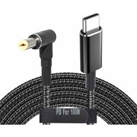 USB C to 5.5mm Adapter Cable Male Type C to Right Angle DC 5.5 x 2.5mm Universal Braided Converter Cord for Power Bank Battery