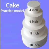 4/6/8/10inch Round Styrofoam Foam Cake Dummy Sugarcraftes Flower Decor Practice Model
