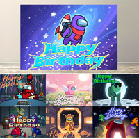Dewprint Space Social Deduction Game Cartoon Among U Background Kid Birthday Party Decor Supplies Banner Photo Shoot Backdrops