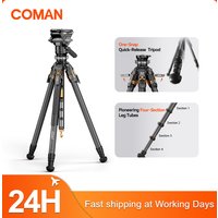 COMAN T1 T1S V5 Travel Carbon Fiber Tripod One Click Quick Release With Panoramic Gimbal Video Head For DSLR Camera Manfrotto DJ