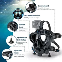 TRIMIX Full Face Diving Mask with Camera Mount, Full Face Snorkel Mask for Adults Compatible with Above 1L Scuba Diving Tank,