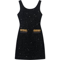 New fashionable and elegant light luxury socialite heavy industry diamond sequin temperament small fragrance style dress
