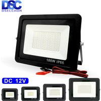 DC12V Led Flood Light 20W 30W 50W 100W Outdoor Floodlight Spotlight IP66 Waterproof Light Reflector Portable 12 Volt Led Lights