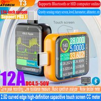 T3 Touch Control Gravity Sensor Digital Voltmeter Ammeter High Precision Power Capacity USB Tester for Type C Phone Charger