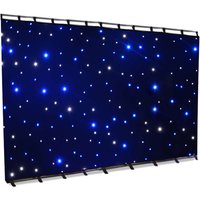 3X6M Blue-White Color LED Star Curtain Party Decoration Stage Backdrop Cloth With DMX512 Lighting Controller For Wedding Event