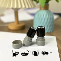 Cute Cartoon Black Cat Stamps DIY Decorative Rubber Stamp for Scrapbooking Diary Collage Journal Planner Stationery Accessory