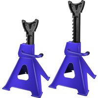 2 x Ratcheting Axle Stand, 3 Ton Heavy Duty Axle Jack Stands, Height Adjustable, Metal Steel Car Van Vehicle Stand Lifting Tool