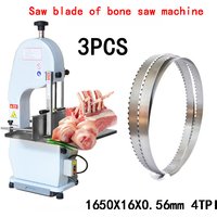 3Pcs Dekoly Meat Band Saw Blades 1650mm Bone Blades 16*0.56*4T 1650mm Saw Blades for Frozen Fish Bones Chicken