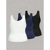 3PC plus Size Solid Color U-Neck Slim Fit Sleeveless Base Vest Set Casual Elegant Three Color Collection