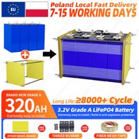 3,2V LiFePO4 320Ah Batterie 8000 Zyklen mit Batteriekompression, brandneue, wiederaufladbare prismatische LFP-Zelle der Klasse A, integriertes Smart-BMS-Gerät, extrem einfach zu installieren, DIY 12V
