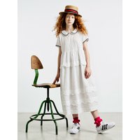 imakokoni original summer fresh artistic doll collar casual cake skirt loose texture short sleeved dress for women 265530