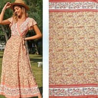 Thin Floral Rayon Fabric By The Meter for Clothing Dress Homewear Pajamas Shirt Pants Skirt DIY Sewing Summer Cloth Breathable