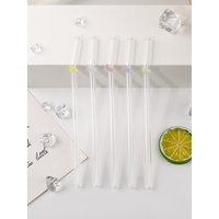 1/2/6 Clear Reusable Gradient Lemon Bend Straws, Ideal for Drinks, Camping, Holiday, Wedding & Birthday Parties
