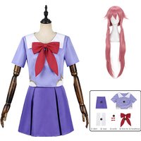 Anime Gasai Yuno Cosplay Costume Future Diary Role Playing Uniform Wig Mirai Nikki Sailor Suit Lolita Dress Carnival Outfits