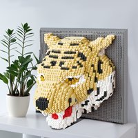 Tiger Mural Building Blocks Set 2313pcs Large Educational Toy Gift for Kids Home Decoration