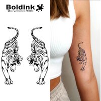 Clash of Tigers Temporary Tattoo,Lasts To 15 Days New Technology Magic Waterproof Semi Permanent Sticker.