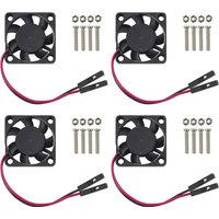 4pcs 3007 Fan Black for Raspberry Pi 4 Fan 30x30x7mm Pi Brushless Cooling Fan 3.3V 5V DC Quiet Fan for Raspberry Pi 4, Pi 3 B+