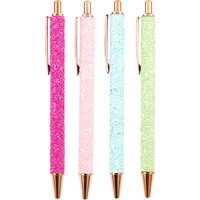 1/6 Pieces Press Ballpoint Pen Luxury Cute Kawaii Pink Roseo Metal Stationery School Office Supplies Spinning