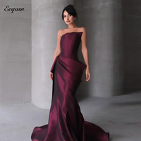 Customized Satin Mermaid Prom Dress Slim Fit vestidos de noiva Floor Length Pageant Evening Dresses For Women Formal Party