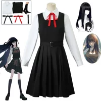 Anime Gaun Kostum Chainsaw Man Cosplay Mitaka Asa Seragam JK School Uniform Women's Shirt Uniform Dress Halloween Party Set