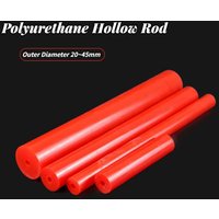 1Pcs Red Polyurethane Hollow Rod Gaskets PU Plastic Pipe Bar Shock Absorber with Outer Diameter 20~45mm Inner Hole Aperture 8mm