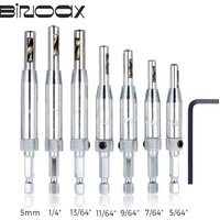 Binoax 3/4/7 Pcs Self Centering Hinge Drill Bit Set Spring Loaded