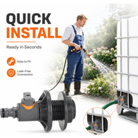 No Tool Rainwater Collection Connector Kit Universal PVC IBC Adapter for Garden Irrigation Camping Outdoor Use