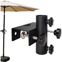 Patio Umbrella Clamp Adjustable Metal Umbrella Stand Portable Heavy Duty Parasol Base For Outdoor Patio Deck Beach Garden Yard