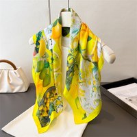 Luxury Brand 2025 Silk Square Scarf Women Cat Neck Hair Tie Band Beach Hijab Kerchief Head Headbands Bandana Female Foulard 70cm