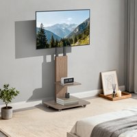 Heavy Duty Steel TV Stand Rolling TV Cart with Shelf for 40-75 Inches LED LCD
