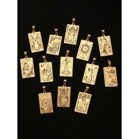 3Pcs Stainless Steel Square Tarot Card Charms 18k Gold Color Plated Luck Amulet Pendant DIY Women's Necklace Gift Jewelry Making