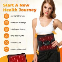 Cordless Vibration Waist Massager 660nm 850nm Infrared Light LED Pad Electric Back Shoulder Strap Muscle Relax Knee Brace Belt