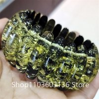 Natural Colorful Amber Bracelet Women Healing Gemstone Fine Jewelry Genuine Baltic Flower Ambers Square Beads Bracelets Bangles