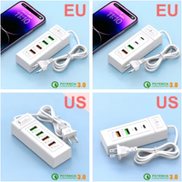4Ports USB Fast Charger Station USB HUB3.0 Multi Splitter Adapter USB C Expander Portable Travel Charger For iPhone Xiaomi Phone