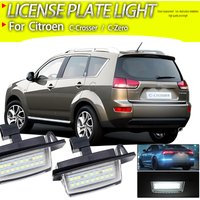2PCS Canbus No Error LED License Number Plate Lights Rear Lamp For Citroen C-Crosser 2007-2012 C-Zero 2010-2020 Car Styling