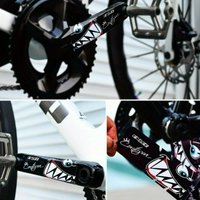 2Pcs Shark Crank Protection Sticker, Durable Vinyl Decal, Eye Catching Styling Decor for Mountain Bike Road Bike Motorcycle