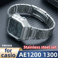 Full Metal Case Mod Kit for Casio AE-1200 1300(Model 3299) – Stainless Steel Bezel, Glass, Waterproof Ring – Upgrade Replacement