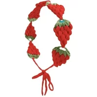 Small Strawberry Headband Crochet Sweet Cute Hair Band Women Scarf Headbands Bandanas Wide Elastic Hairbands Fashion Accessories