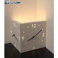 Modern Double Sided Luminous Corner Wall Clock Silent Nordic LED Wall Clock for Living Room Bedroom Home Decor